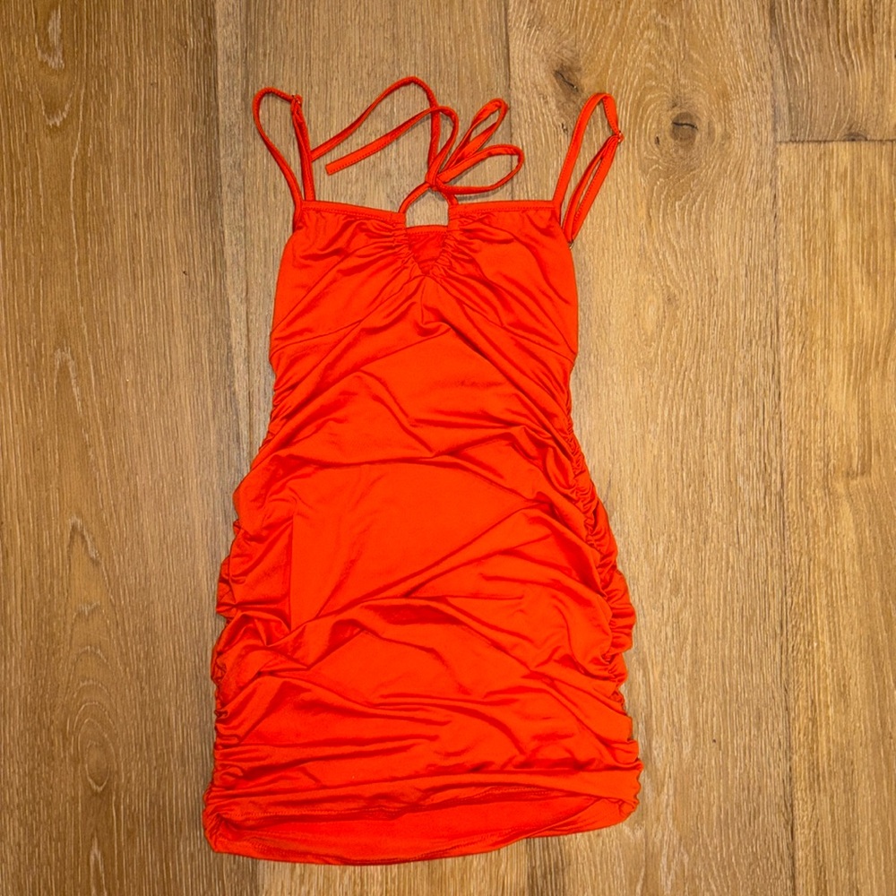 orange mini dress